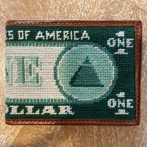 Smathers & Branson Needlepoint Wallet, One Dollar Bill
